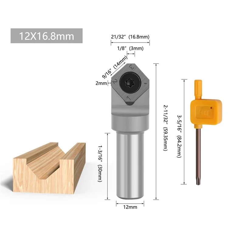 X12E17 12mm Shank V Tipo de Liga de Spoilador de Spoilador Bit Bit