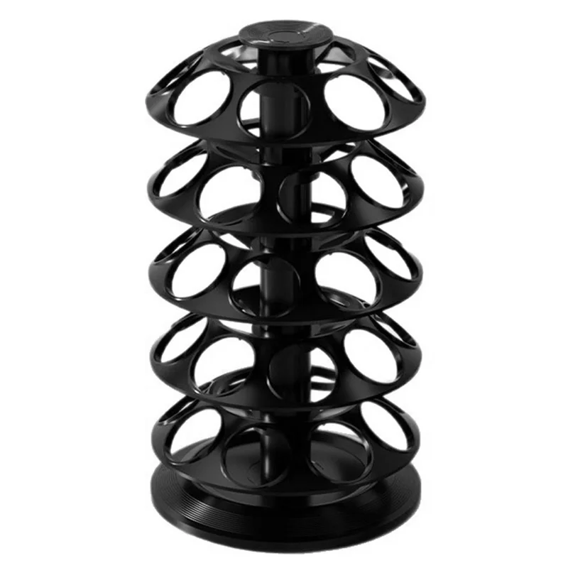 40 pièces tour tournante pour capsules de café Dolce Gusto, support pivotant à 360 degrés, organisateur 5 niveaux - Noir
