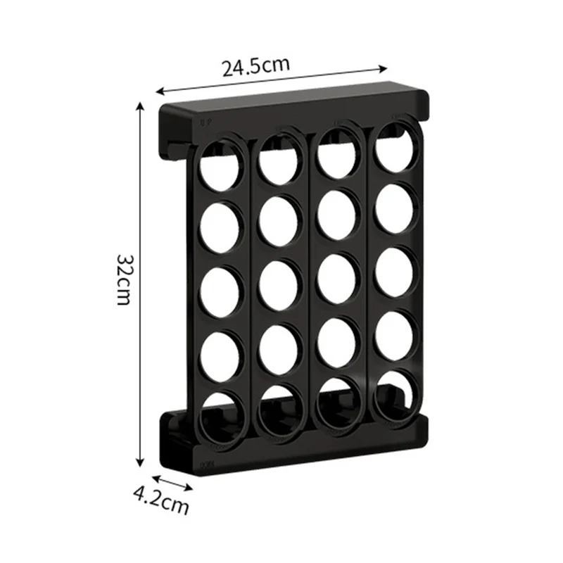 Support Murale pour Capsules de Café K-Cup, Rangement Mural de 20 Trous, Fixation Magnétique sans Perçage, Noir