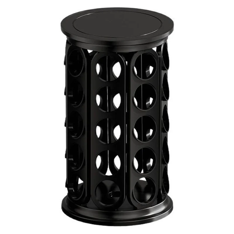 Support pour capsules de café K-Cup, rangement pour 40 capsules, support rond rotatif à 360 degrés, organisateur - Noir