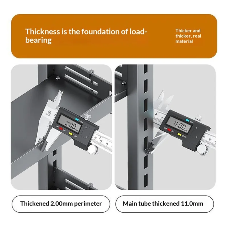 3-Tier Wall Mounted Kitchen Storage Rack with 4Pcs Hooks & Single-Layer Hanging Rod No Drill Adjustable Spice Organizer for Cabinet Door - Grey