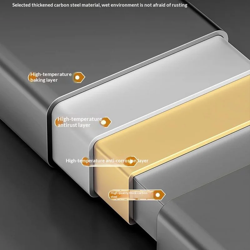3-Tier Wall Mounted Kitchen Storage Rack with 4Pcs Hooks & Single-Layer Hanging Rod No Drill Adjustable Spice Organizer for Cabinet Door - Grey