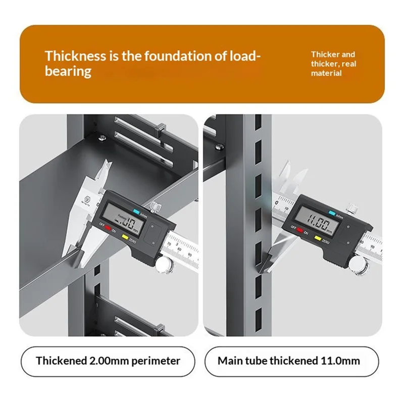 3-Tier Wall Mounted Kitchen Storage Rack with 6Pcs Hooks & Single-Layer Hanging Rod No Drill Adjustable Spice Organizer for Cabinet Door - Grey