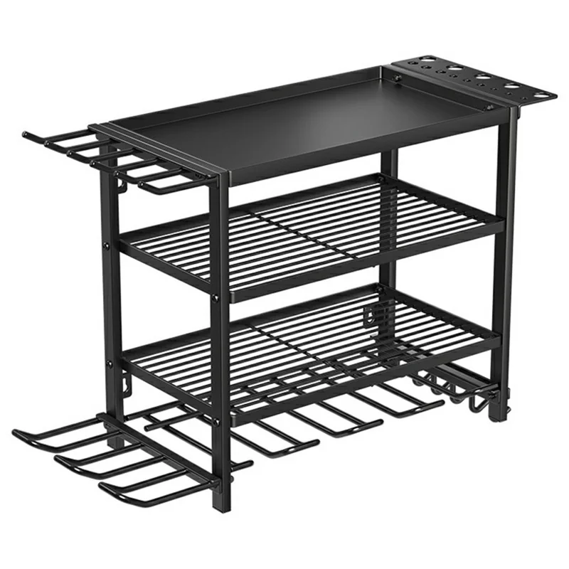 3-Layer Wall Mount Power Tool Storage Rack Garage Workshop Electric Drill Organizer Tool Holder Shelf