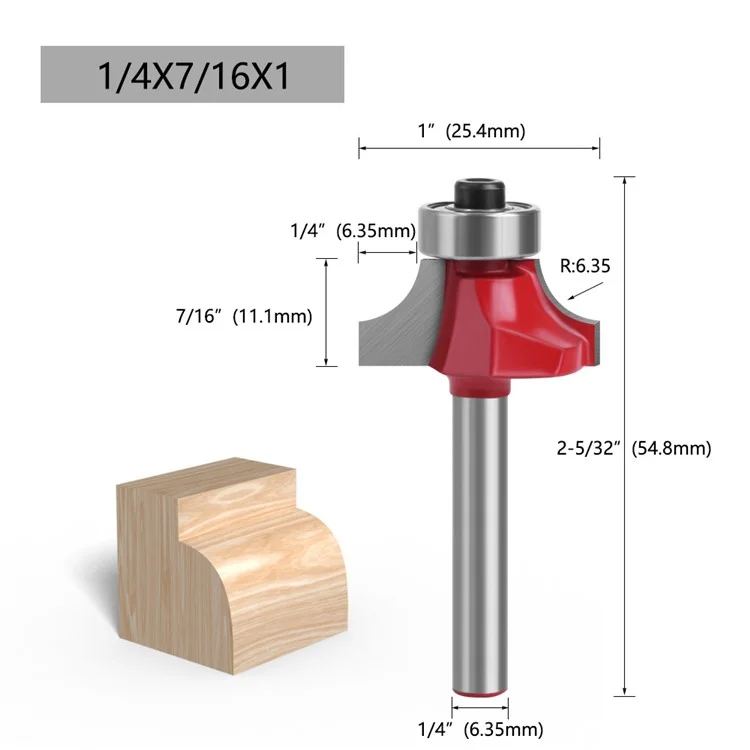 MC01035S25 1 / Gambo da 4 Pollici Rotondo su Bit Roccia in Legno Router Fresatura in Legno Con Scatola di Plastica