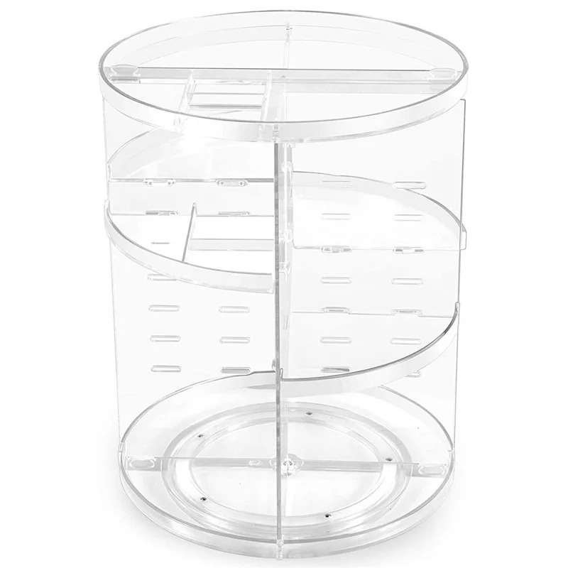 Range-maquillage rotatif à 360 degrés, support de rangement transparent en acrylique, présentoir à cosmétiques transparent pour bureau