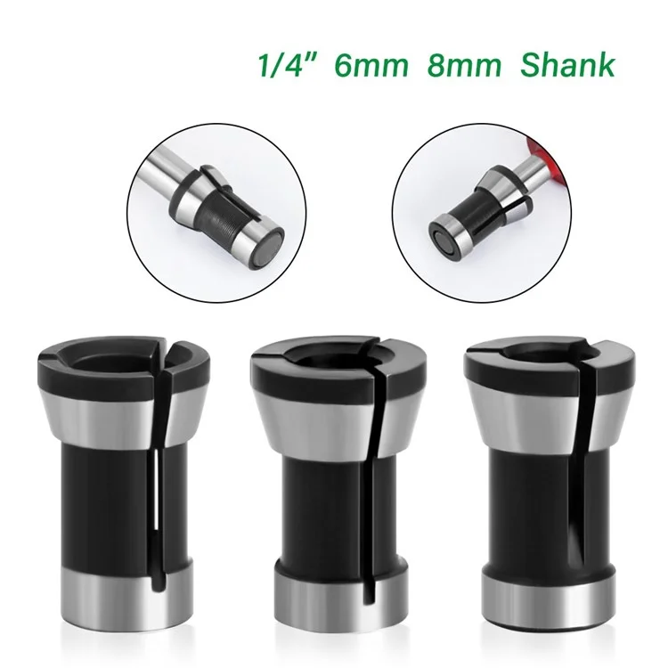 3 pezzi Pinza Portautensile per Router 6mm 6,35mm 8mm per Macchine per Incisione e Rifinitura per Falegnameria
