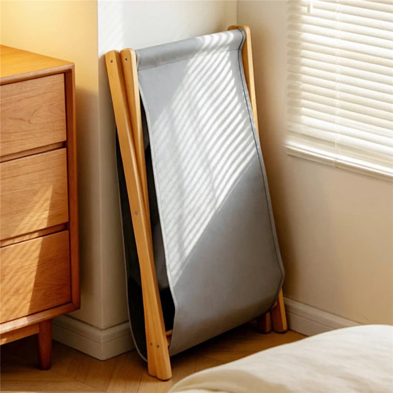 Small Size 43x37x36cm Foldable Laundry Basket Bamboo Frame Oxford Dirty Cloth Hamper Storage Organizer