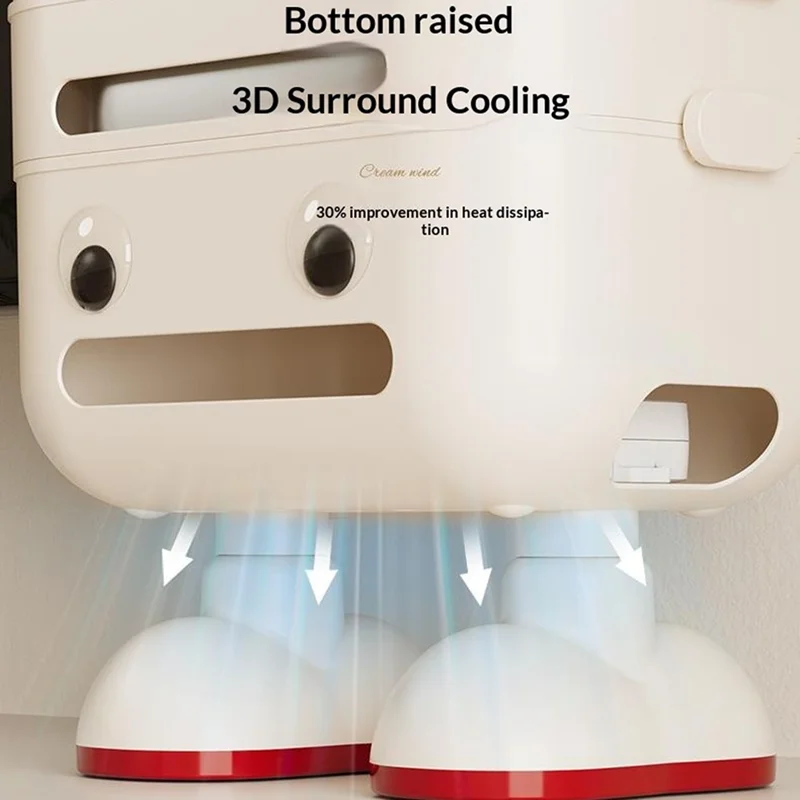 3-Tier Cartoon Robot Design (with Legs) Router Storage Box Desktop WiFi Organizer Cable Management Rack