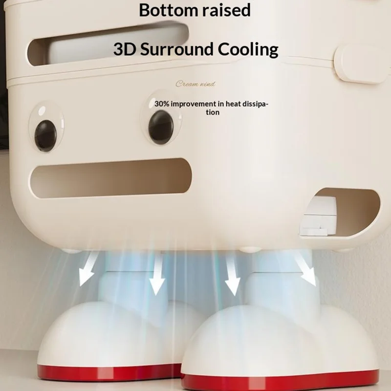2-Tier Cartoon Robot Design (with Legs) Router Storage Box Desktop WiFi Organizer Cable Management Rack