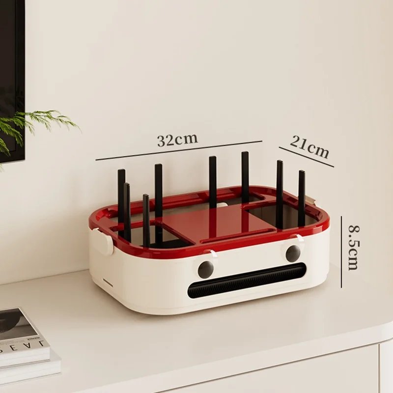 1-Layer Cartoon Robot Design Router Storage Box Desktop WiFi Organizer Cable Management Rack