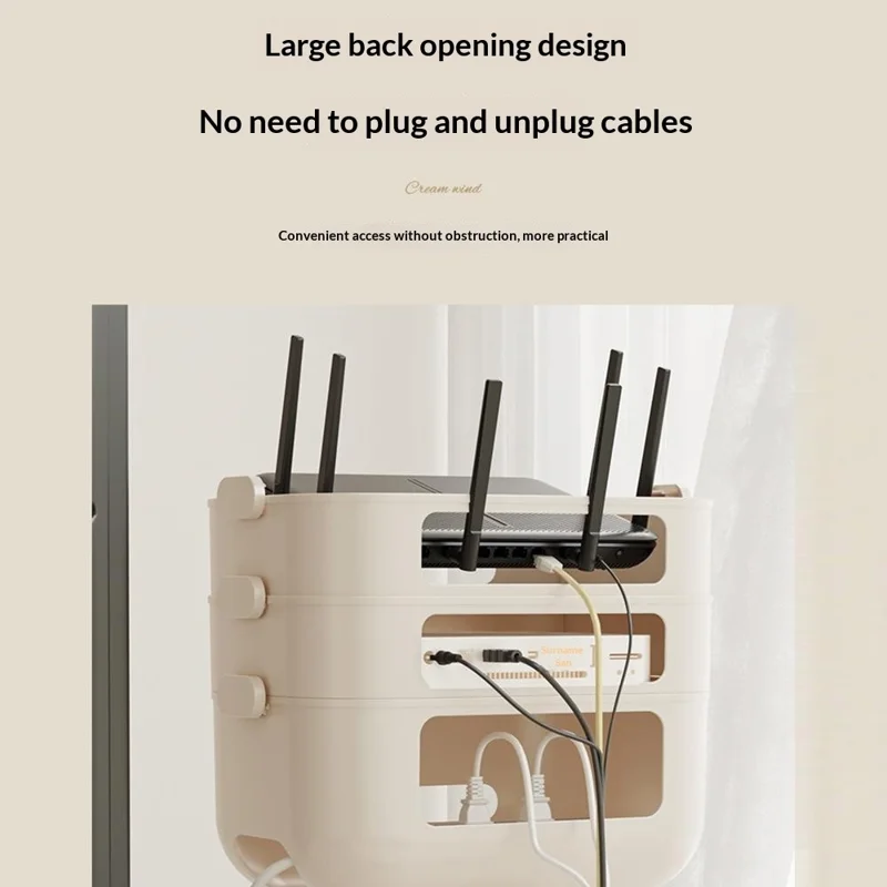 1-Layer Cartoon Robot Design Router Storage Box Desktop WiFi Organizer Cable Management Rack