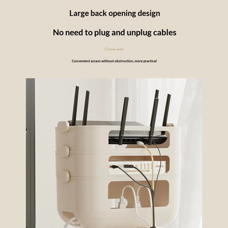 2-Layer Cartoon Robot Design Router Storage Box Desktop WiFi Organizer Cable Management Rack
