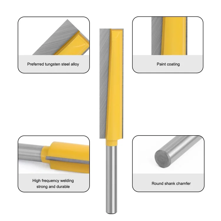 4pcs 8mm Shank Holzschneider Router Hartmetallschneider Holzbearbeitung Langes Tauchmesser Mit Plastikbox