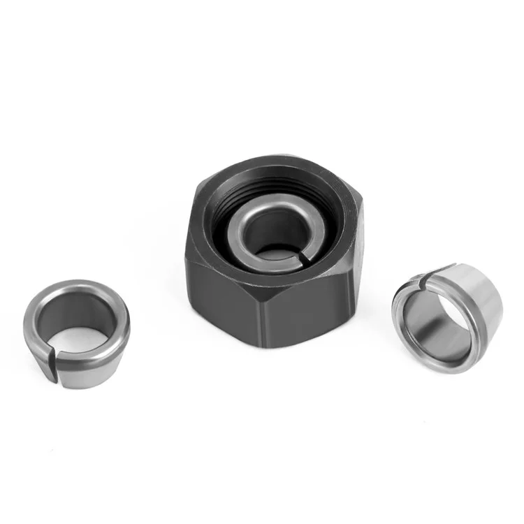 6pcs M17 Nut + 6 mm / 6,35 mm / 8mm / 9,5 mm / 10 mm M17 Nussbit -kopf -collet -adapter Für Die Gravur -trimmmaschinenmaschine