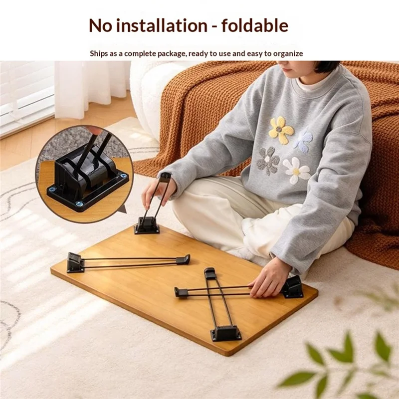 2039 40x67cm mittlerer tragbarer faltbarer Bambus-Tisch mit Metallbeinen, Tisch für Bett, Sofa, Outdoor - Tee-Farbe