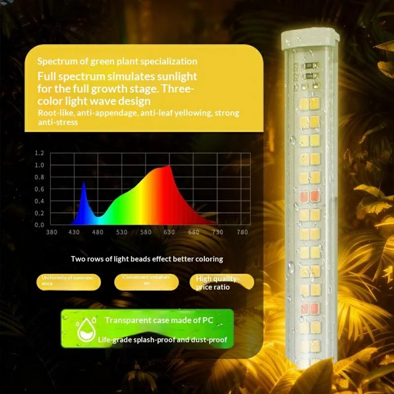 4-Bar 30cm Length Solar Plant Grow Light Strip USB Powered Magnetic LED Plant Light for Indoor Growing