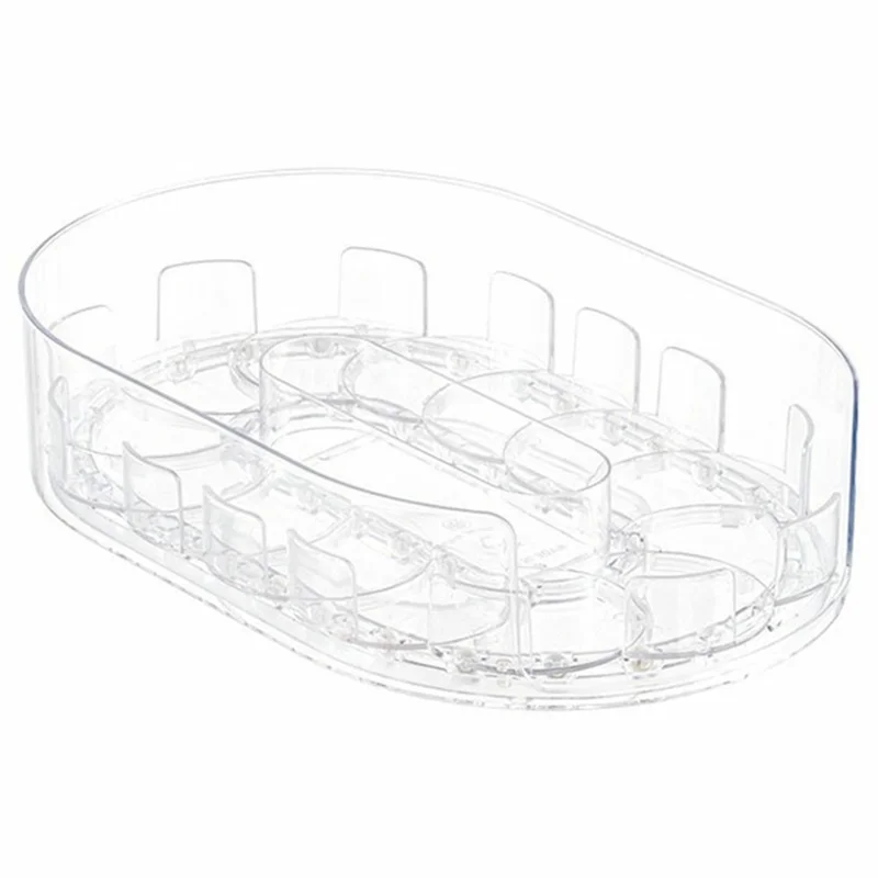 360-Grad-drehbarer Kühlregal-Organizer aus PET, transparent, für Küche und Kühlschrank