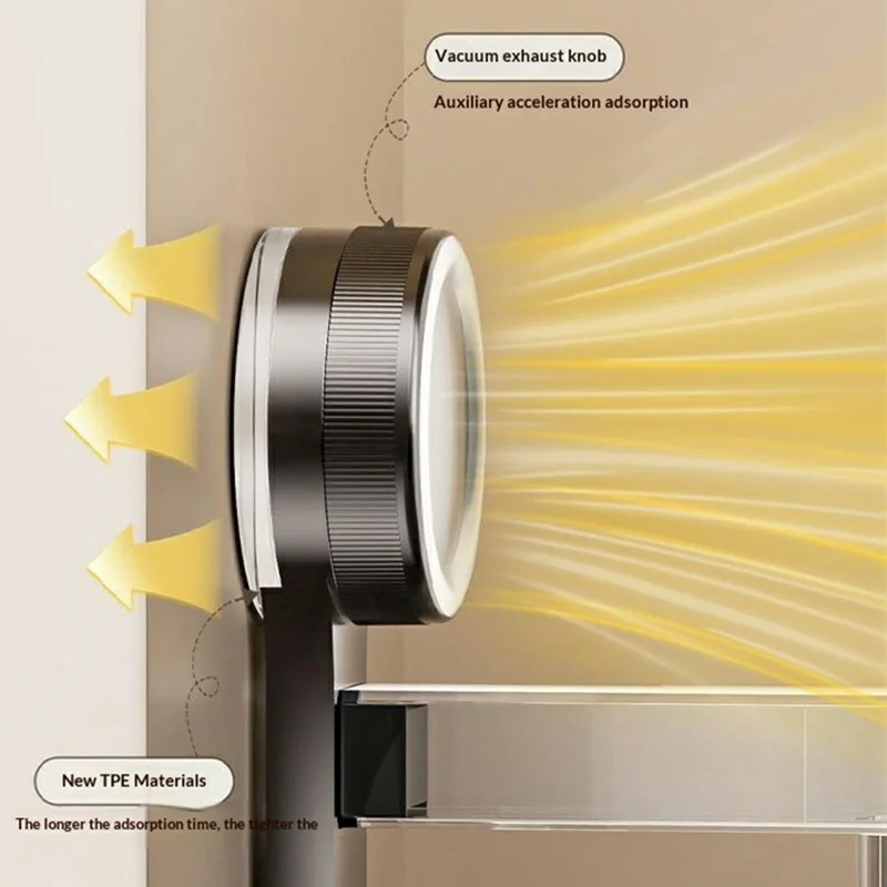 Range-ustensiles de cuisine avec ventouse 360° pivotant, organisateur mural sans perçage pour outils de cuisine planche à découper - Gris anthracite
