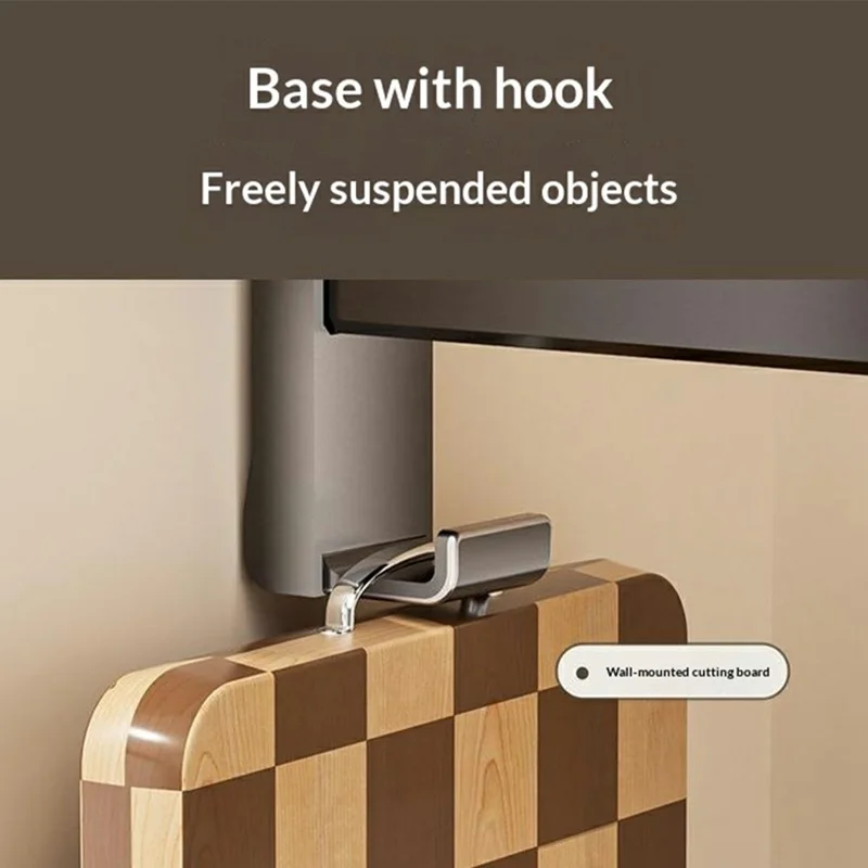 Range-ustensiles de cuisine avec ventouse 360° pivotant, organisateur mural sans perçage pour outils de cuisine planche à découper - Gris anthracite