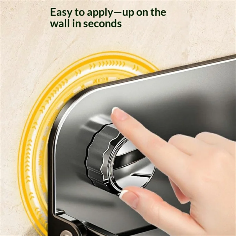 Folding Phone Stand Wall Mounted Bathroom Shelf 90 Degree Foldable Storage Rack Carbon Steel Waterproof Tissue Holder - Gunmetal Grey