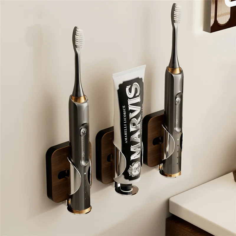 Supporto per Spazzolino da Dentro a Parete in Legno di Noce BYDOLL con Sensore di Gravità - Colore Legno di Noce