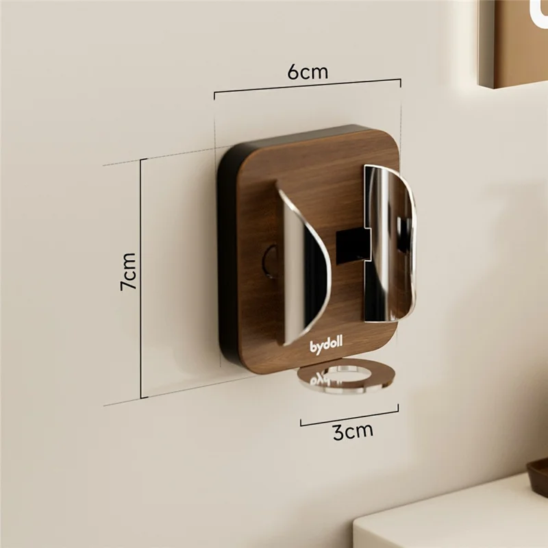 Supporto per Spazzolino da Dentro a Parete in Legno di Noce BYDOLL con Sensore di Gravità - Colore Legno di Noce