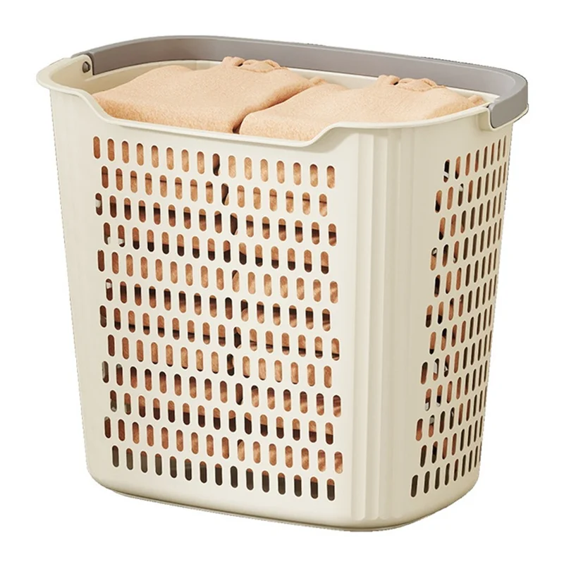 35,5x24x31,4 cm Großer Wäschekorb mit Griff Verstärkter PP-Hohlkorb für Badezimmerwäsche, Größe L
