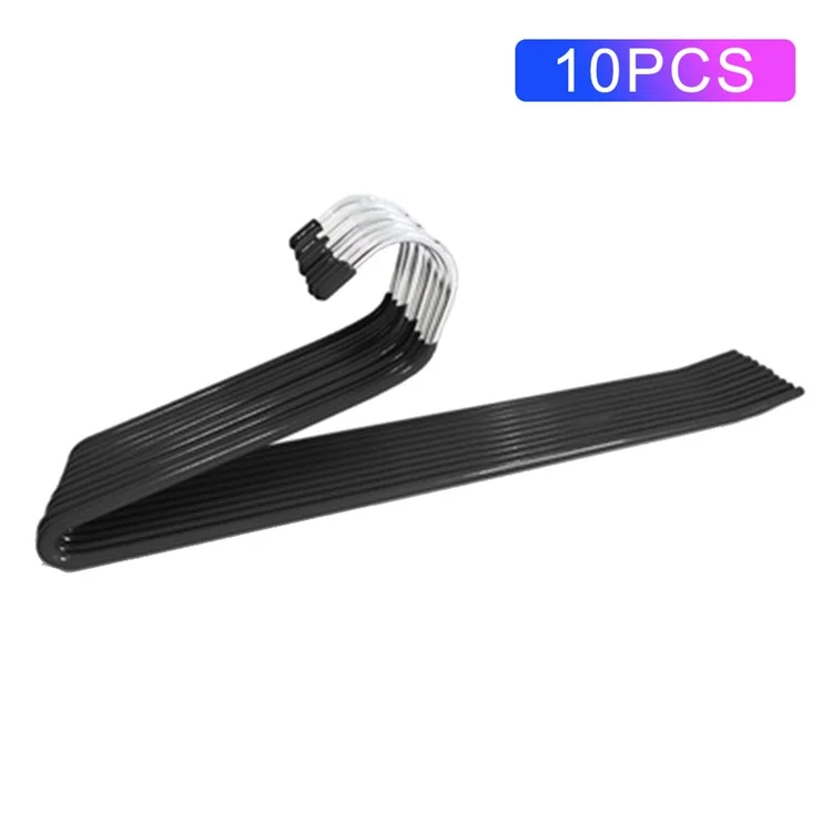 10 pezzi rack portapantaloni multifunzionali a forma di Z da 35 cm antiscivolo - Fronte / Nero