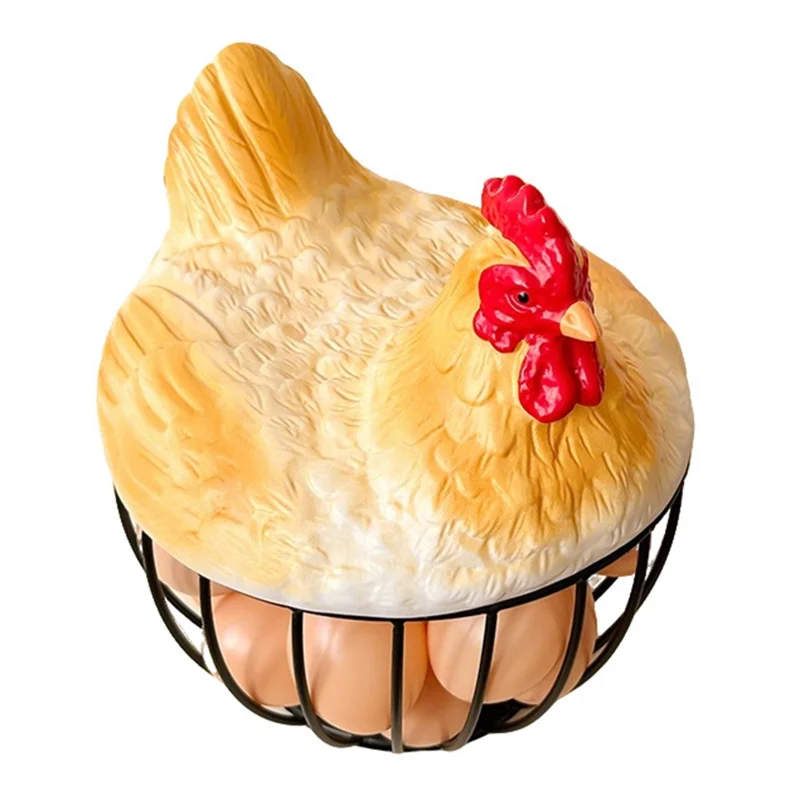 Creative Hen Egg Storage Basket Egg Nest Iron Wire Kitchen Fruit Vegetable Organizer Decorative Holder