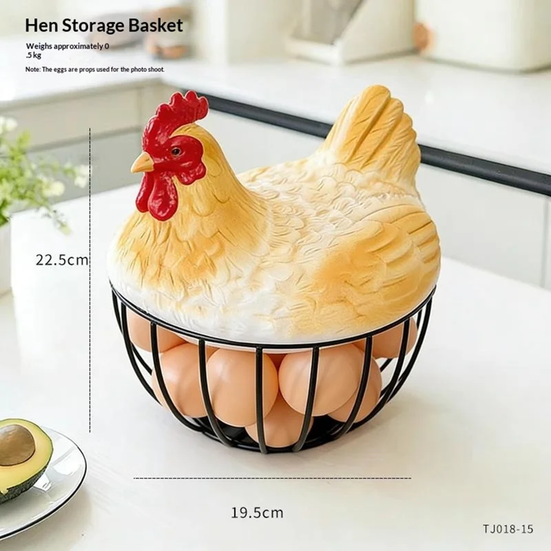 Creative Hen Egg Storage Basket Egg Nest Iron Wire Kitchen Fruit Vegetable Organizer Decorative Holder