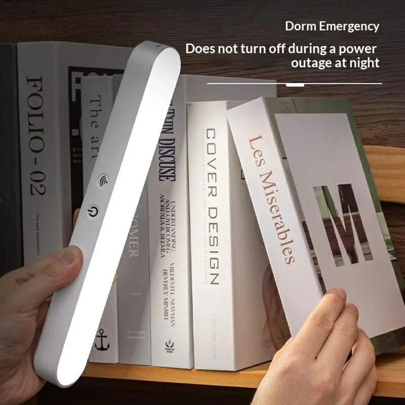 Magnetic LED Desk Lamp with Remote Type-C Rechargeable 3 Color Temperatures Dimmable Eye Care Light Bar - White