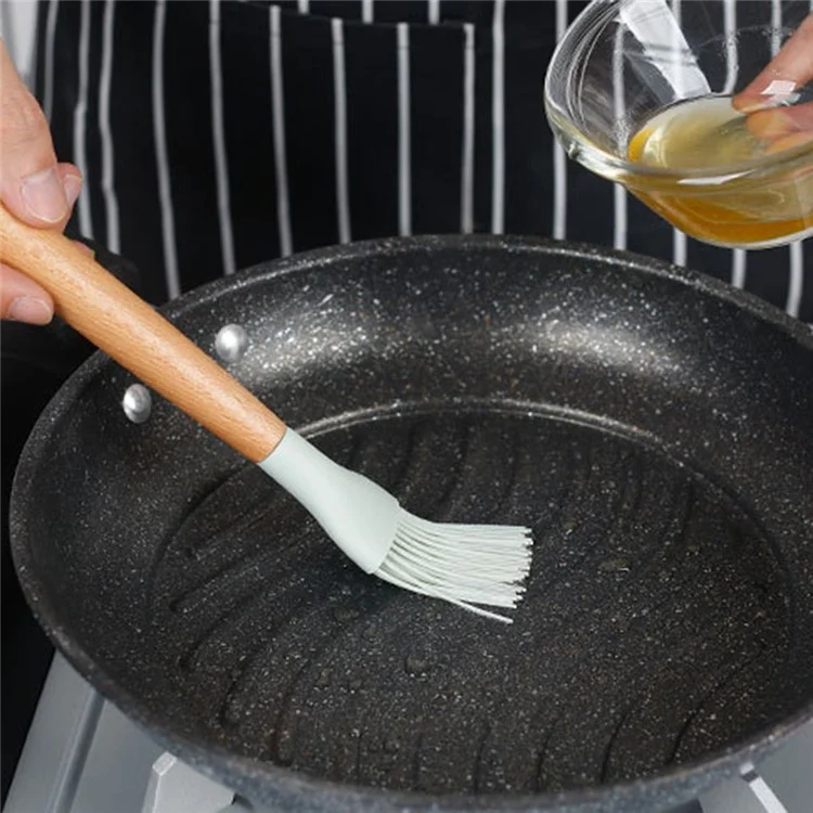 13 Teile / Set Küchenutensilien Holzgriff Silikon-Spachtel, Kelle, Eierschläger Küchenkochwerkzeuge-Set (Keine FDA-Zertifizierung, BPA-frei) - Grün
