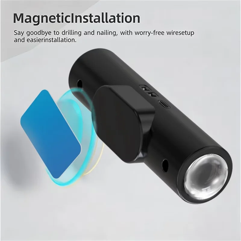 Y04 RGB цветная двухголовая настенная лампа с датчиком движения PIR, перезаряжаемый светильник для коридора - черный
