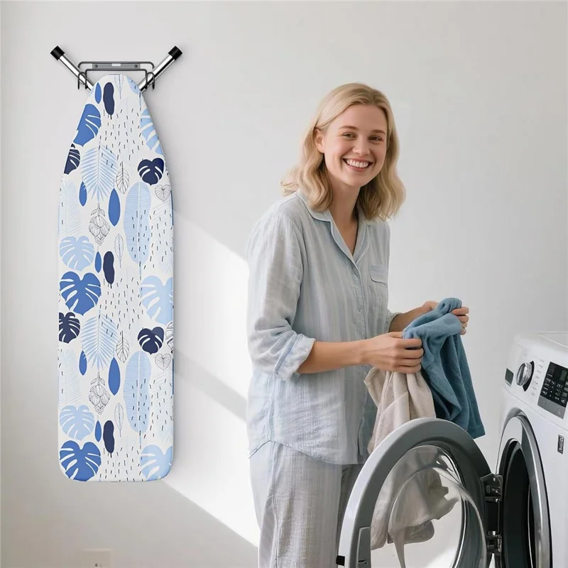 Over-the-Door Ironing Board Holder Wall Mounted Storage Rack Home Organizer - Black