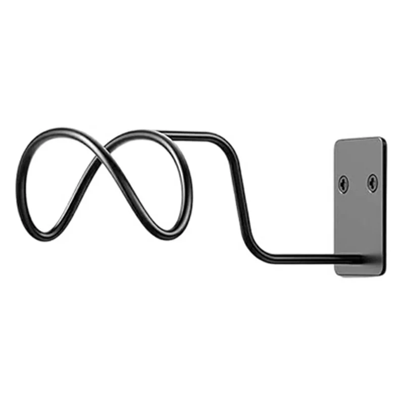 1Pc Wall Mounted Solid Iron Hat Hanger Rack Baseball Cap Storage Display Hook - Black
