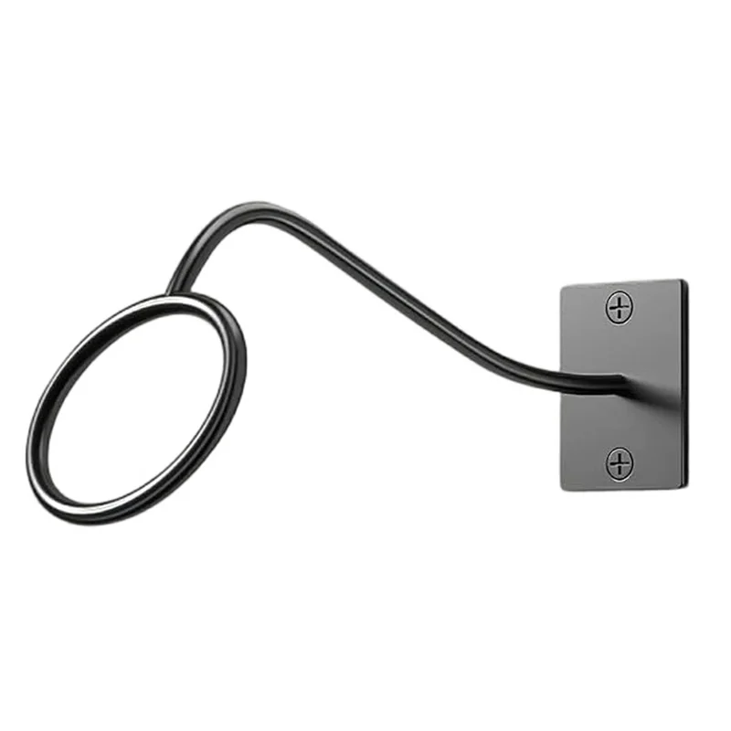 1Pc Wall Mounted Hat Hook Rustproof Carbon Steel Circular Support Baseball Cap Rack - Black