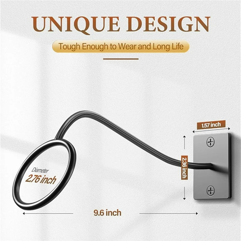 4Pcs Wall Mounted Hat Hook Rustproof Carbon Steel Circular Support Baseball Cap Rack - Black