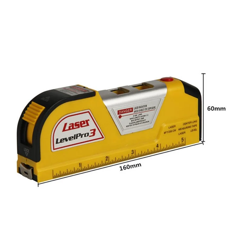 Cinta métrica horizontal láser LV-02 Medida vertical Regla horizontal 4 en 1 Medidor láser de nivel cruzado Cinta métrica