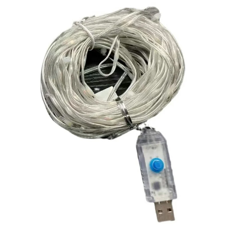 138 LEDs 4m USB LED String Lights Wave Shape 8 Modes IP44 Waterproof for Christmas Wall Hanging