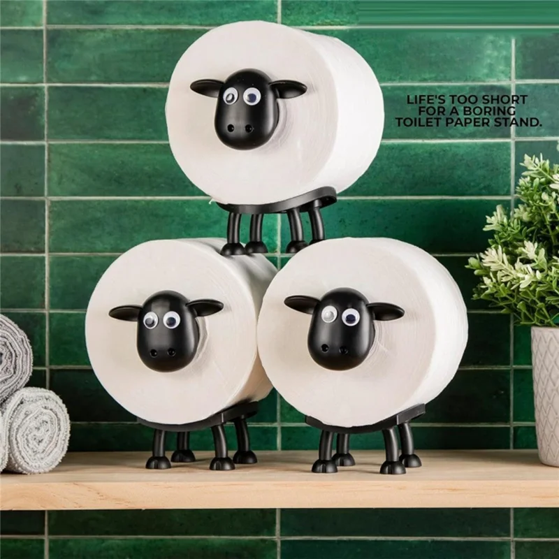 3Pcs Cute 3D Sheep Shaped Toilet Paper Holders Tissue Roll Stand for Bathroom