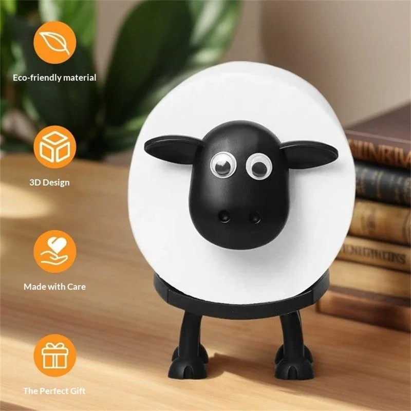 3Pcs Cute 3D Sheep Shaped Toilet Paper Holders Tissue Roll Stand for Bathroom