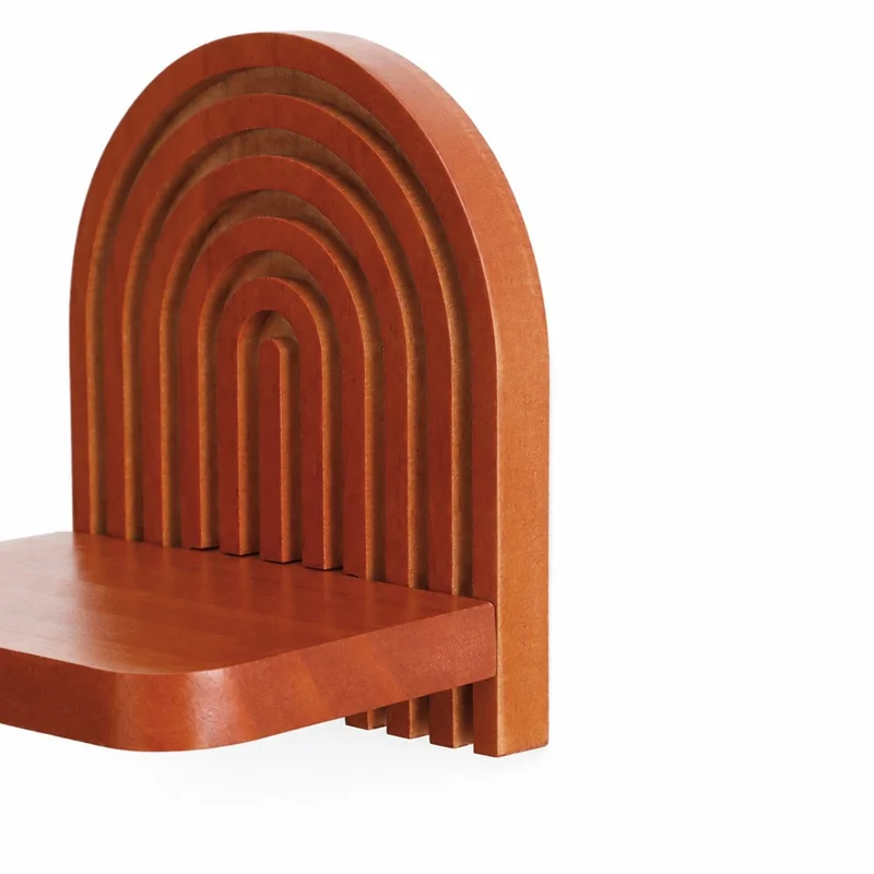 Solid Wood Arched Wall Shelf Display Rack Plant Wall Mount for Home Decor - ms12577