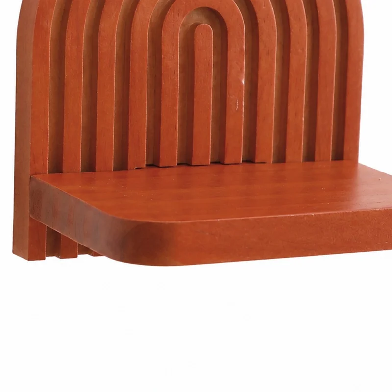 Solid Wood Arched Wall Shelf Display Rack Plant Wall Mount for Home Decor - ms12577