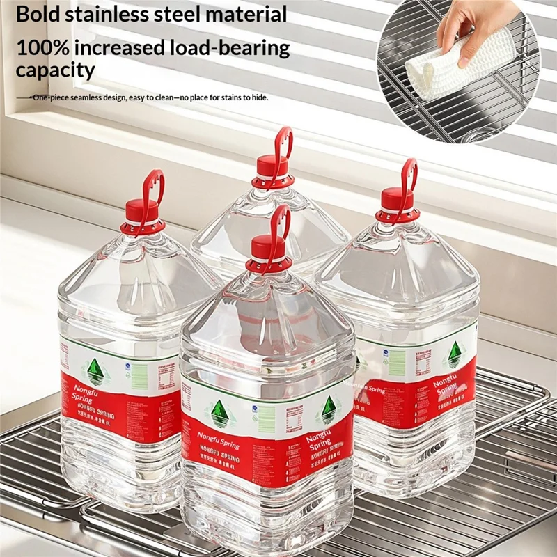 Sink Drying Rack 304 Stainless Steel Foldable Tri-fold Dish Drainer No Drill Installation Storage Organizer for Kitchen - Silver