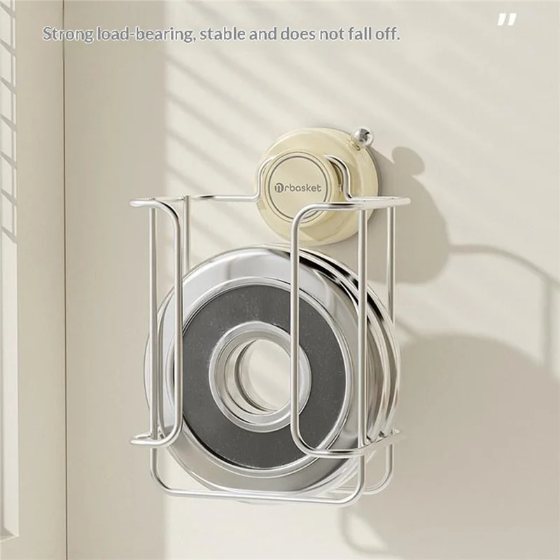 Tissue Box Holder Rack Suction Cup No Drill Installation PET + Stainless Steel Hollow Design for Kitchen Bathroom - Light Yellow