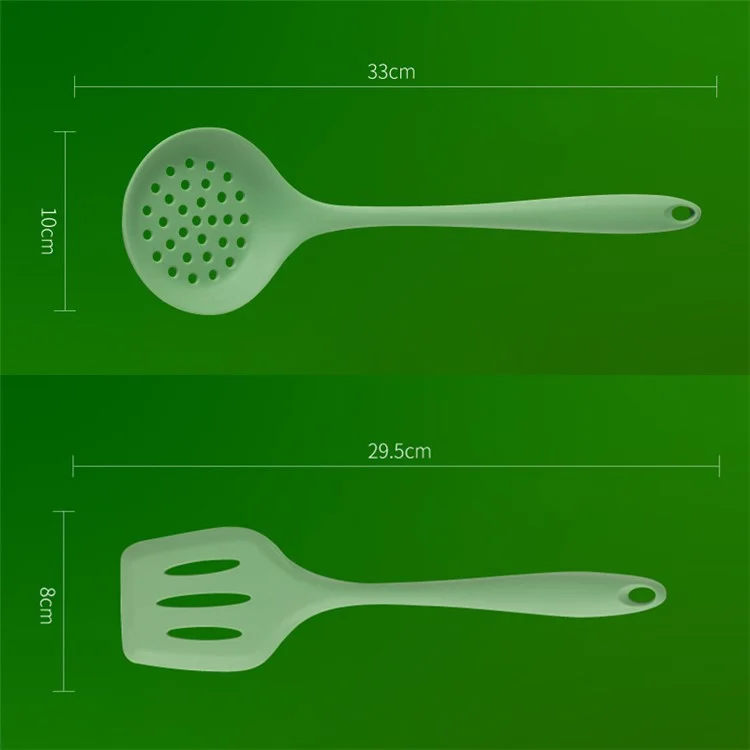 5Pcs / Set Kitchen Utensils Silicone Spatula Ladle Rice Spoon Kitchen Cooking Tools Kit (FDA Certificated, BPA Free)