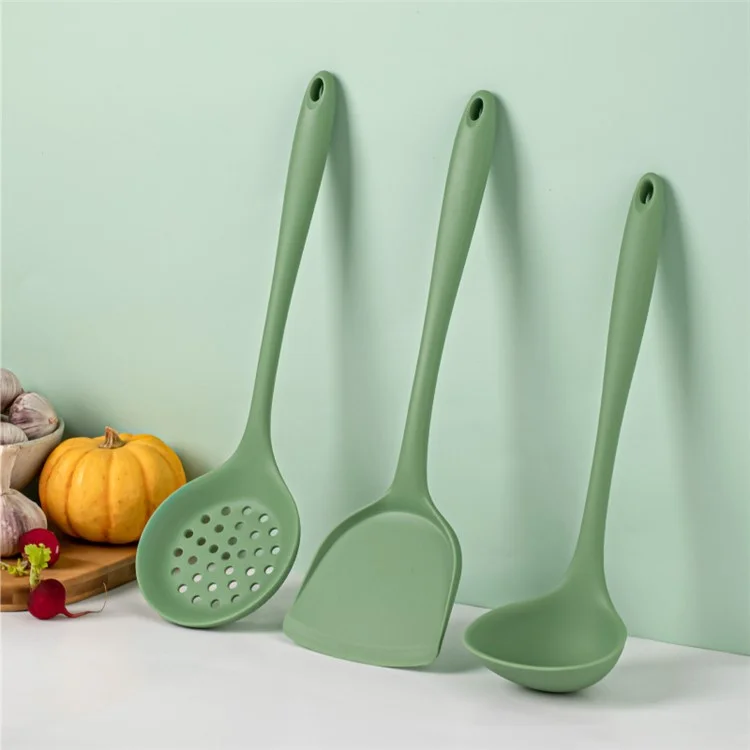 5Pcs / Set Kitchen Utensils Silicone Spatula Ladle Rice Spoon Kitchen Cooking Tools Kit (FDA Certificated, BPA Free)