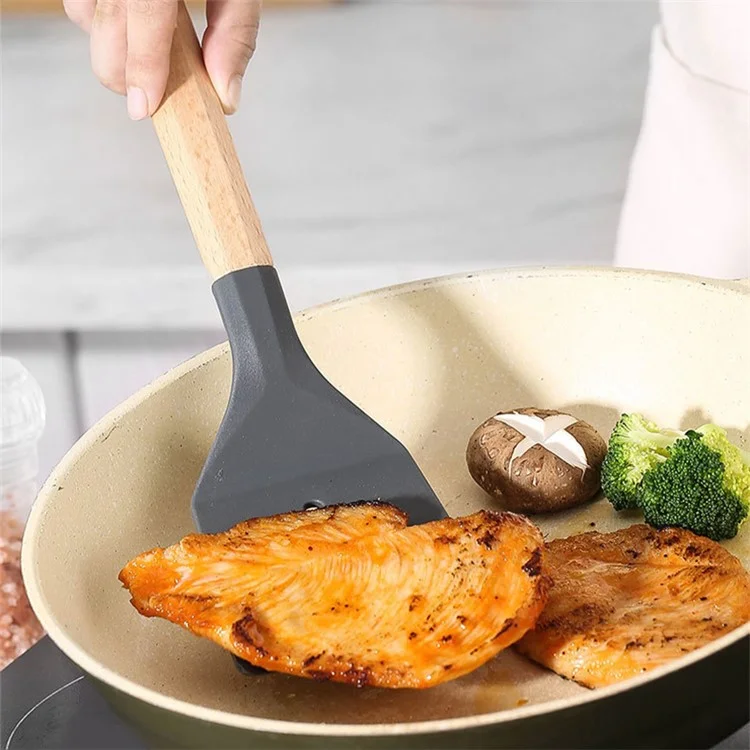 10Pcs / Set Silicone Cooking Utensils Spatula Filter Spoon Brush Cutlery Kit Kitchen Cookware (BPA-Free, FDA Certified)