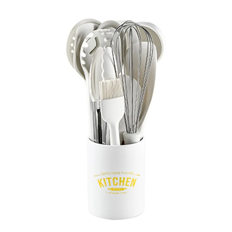 DS11209 12Pcs / Set Silicone Cooking Utensils Spatula Filter Spoon Brush Whisk Kitchen Cookware Kit (BPA-Free, FDA Certified)